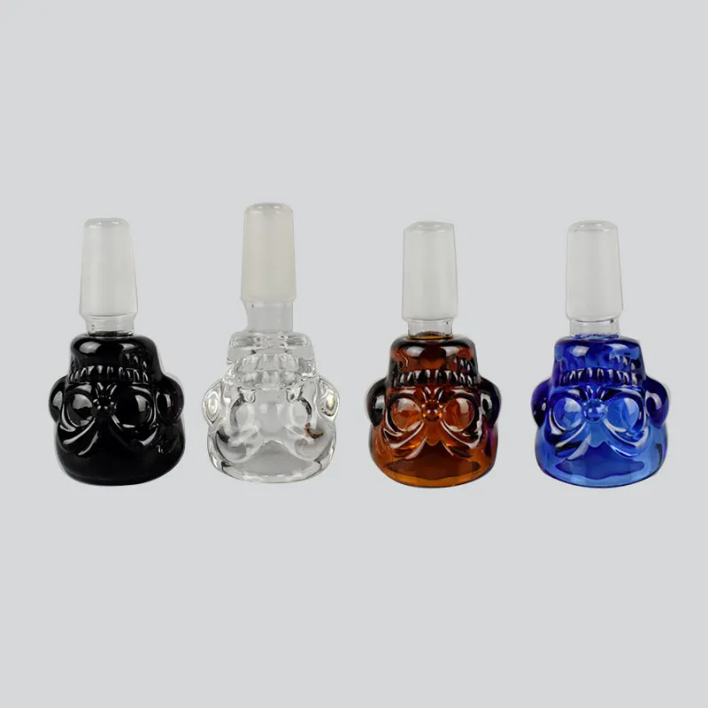 Unique Skull Face Design: Colored Pyrex Glass Smoking Bowl - Add Style to Your Smoking Experience