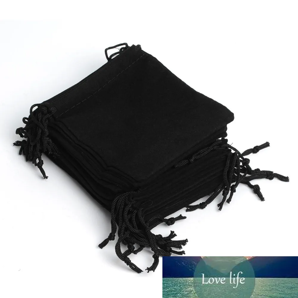 Wholesale 100 Black Velvet Drawstring Gift Bags 12x10cm Ideal For