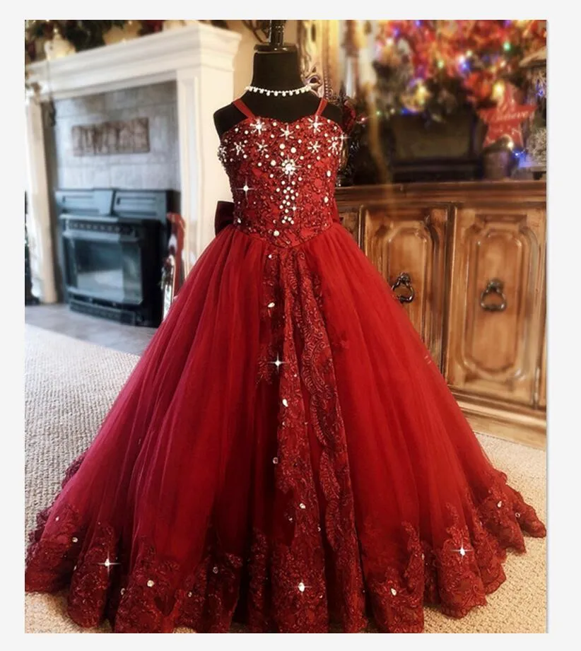 red color fancy full length gown dress for girl-mncb.edu.vn