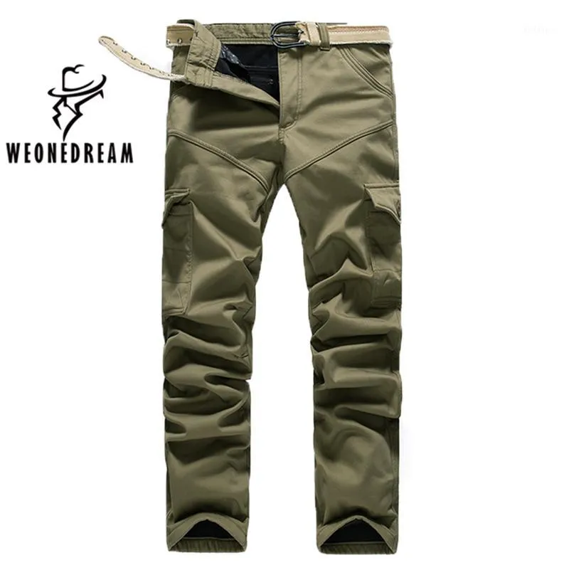 Мужские штаны оптом - Weonedream! Плюс размер мужские чистые хлопковые грузовые досуды брюки добавить шерсть теплые зимние брюки1
