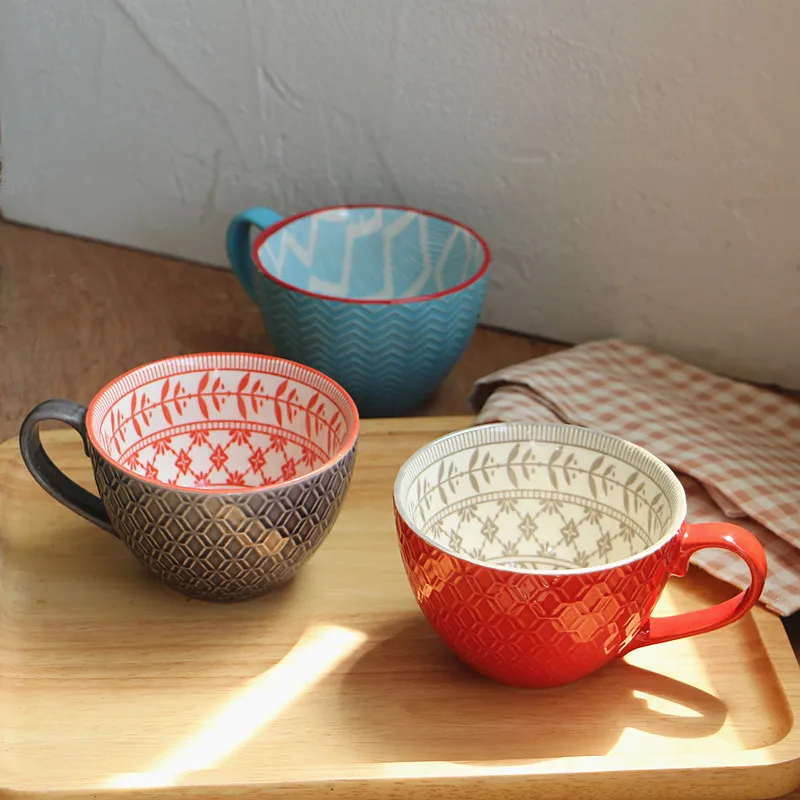Tazza da colazione carina dipinta sotto smalto tazze in ceramica