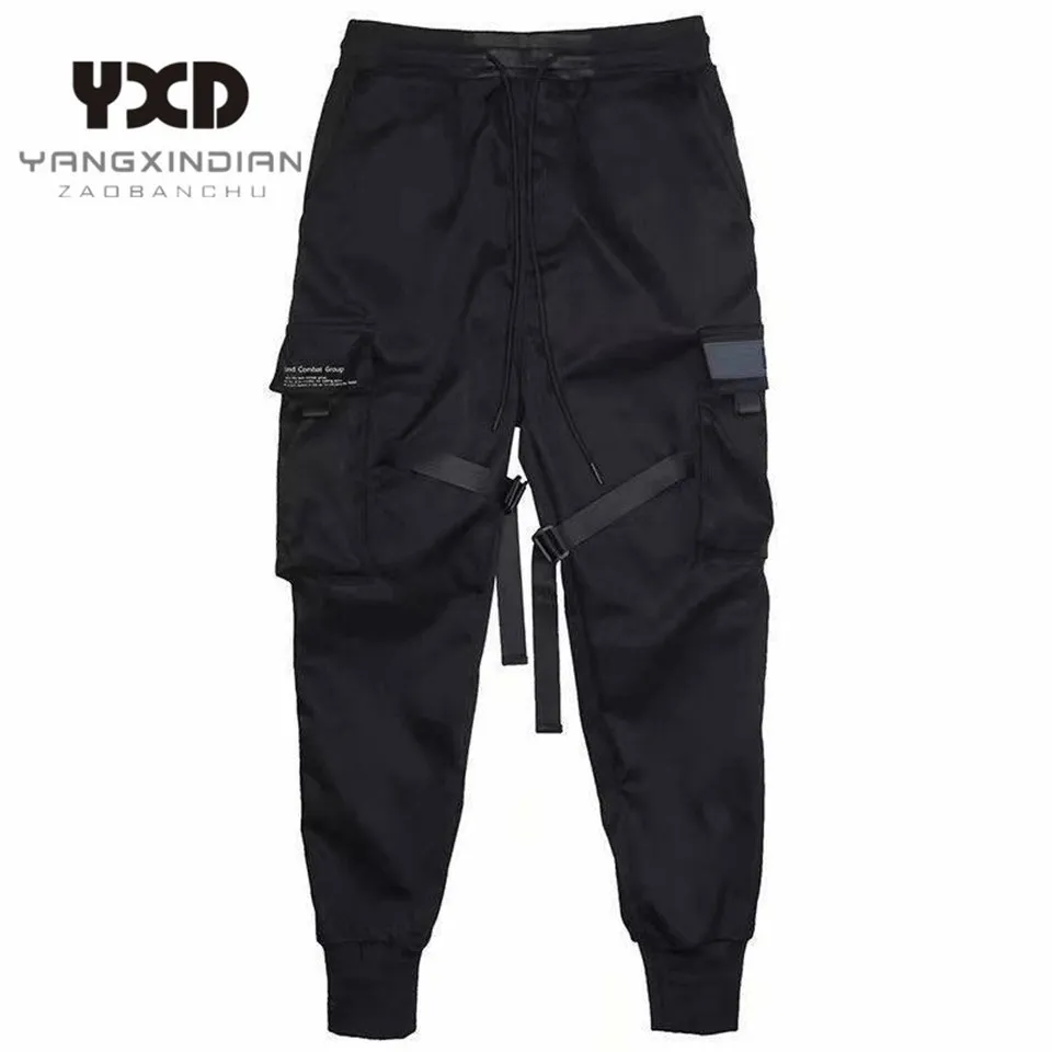 Punk Style Men's mens black cargo trousers - Trendy
