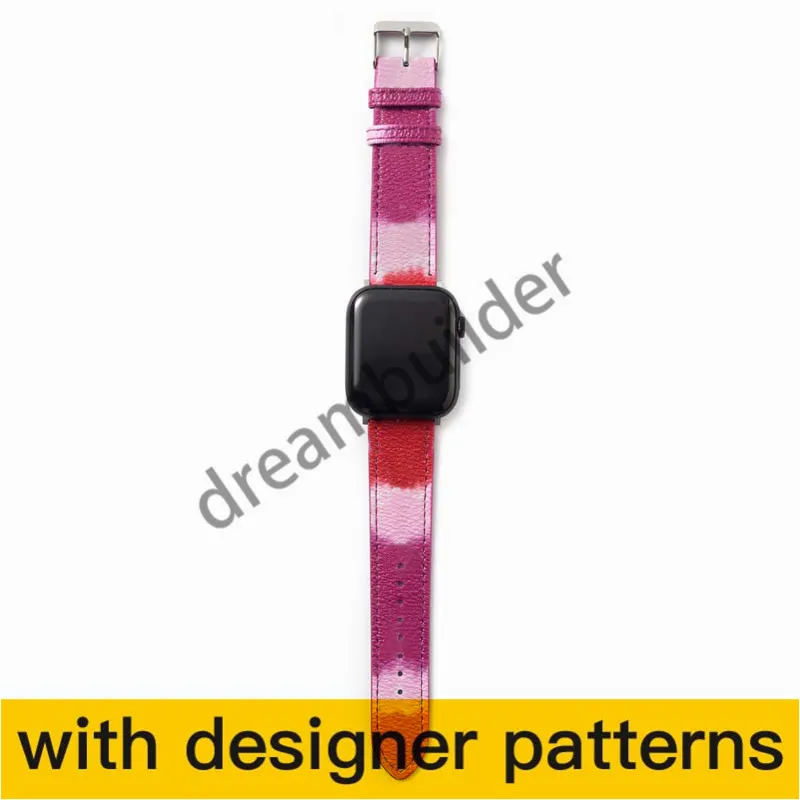 L fashion Watchbands for iPhone Watch Band 42mm 38mm 40mm 44mm iwatch 3 4 5 bands Leather Strap Bracelet Stripes drop shipping