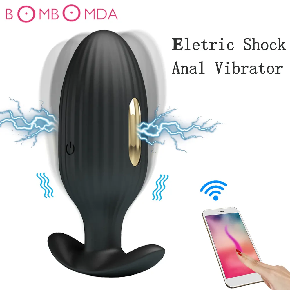 Vibrador Anal Para Homens、Dildo de Choque Eltrico Com Contleol Por aplicativo、Massageador prstata、プラグディラタドール、Brinquedo sexy