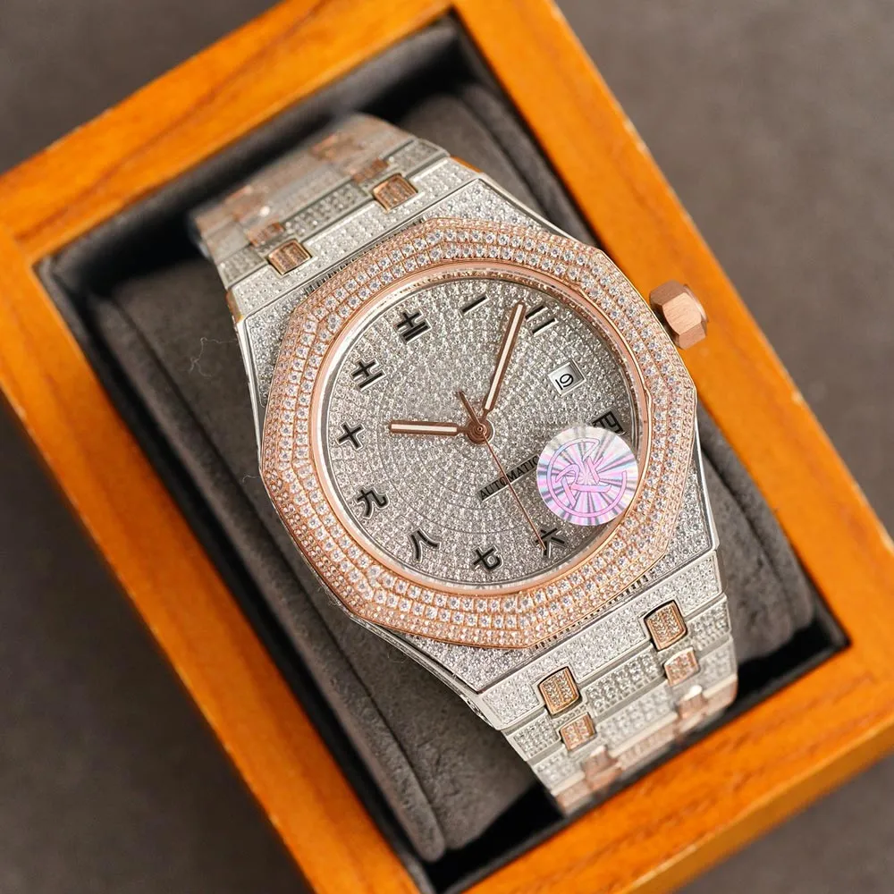 スモールサイズ トップフルダイヤモンドメンズウォッチ自動メカニカルウォッチ40mmダイヤモンドベゼルサファイアファッションビジネス男性腕時計スイミングモントルデラックスaaa 品質 安い購入 短納期と品質 名入れ刺繍無料 腕時計 リストウォッチ Pernudilaw Com