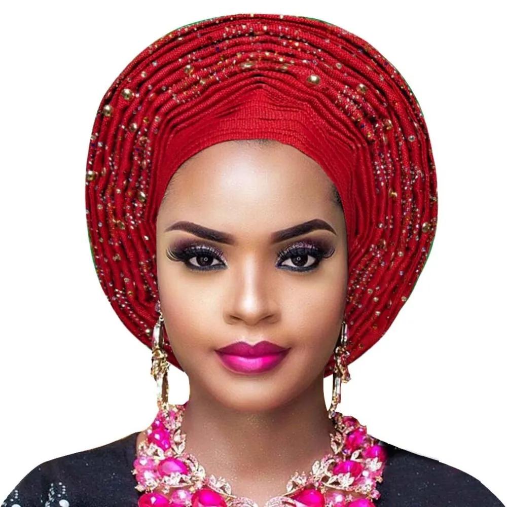 Aso oke gele african headtie nigerian headtie auto gele women headwrap lady wedding turban (10)