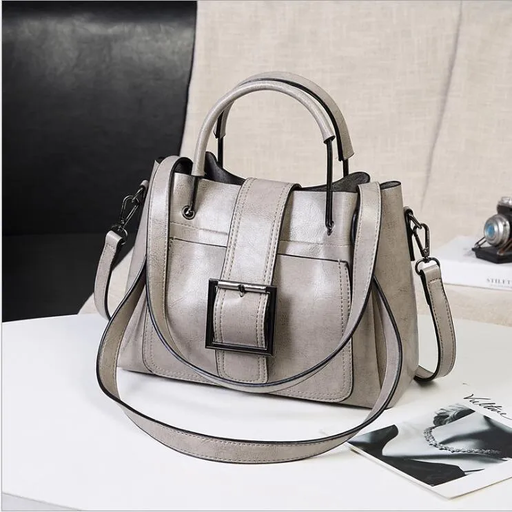 HBP 2021 bag oil wax leather handbags style ladies handbag shoulder messenger mixed locomotive women