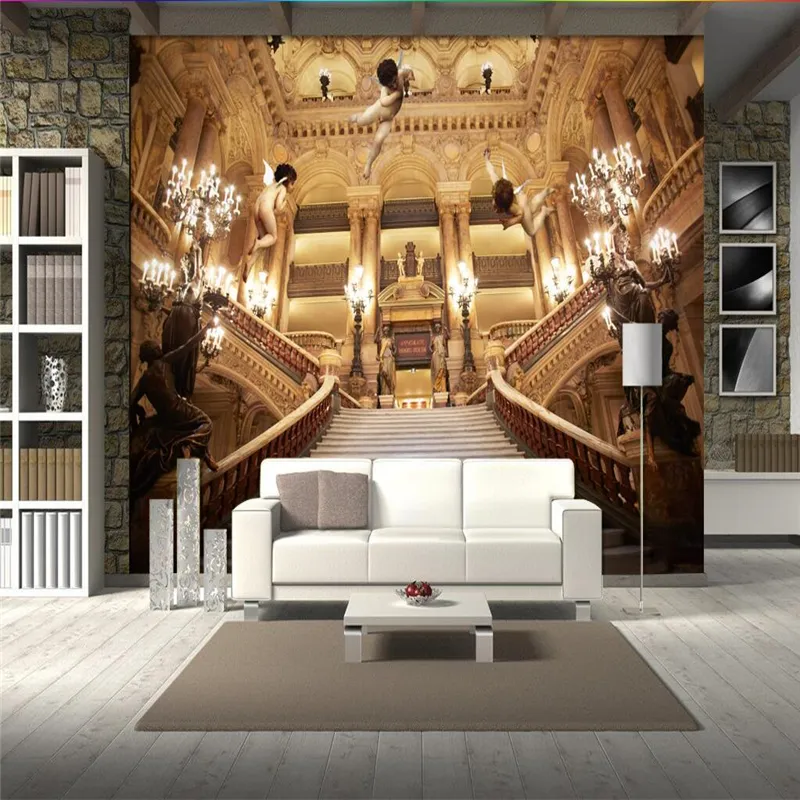 Beibehang пользовательские фото обои наклейка европейский аристократический королевский дворец 3D ангел лестница рая рая фон стены