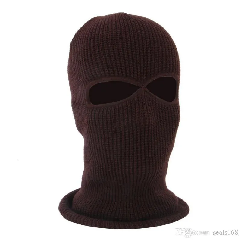 Hot Knit 3 Hole Face Mask Ski Mask Balaclava Hat Face Beanie Cap Snow Winter Motorcycle Helmet Hat HH9-2975