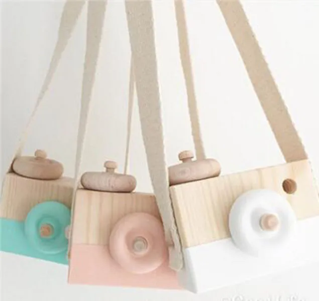 新しいスタイルの木のおもちゃのカメラクリエイティブなおもちゃの首の写真プロップの装飾子供祭りギフト赤ちゃん教育玩具L131