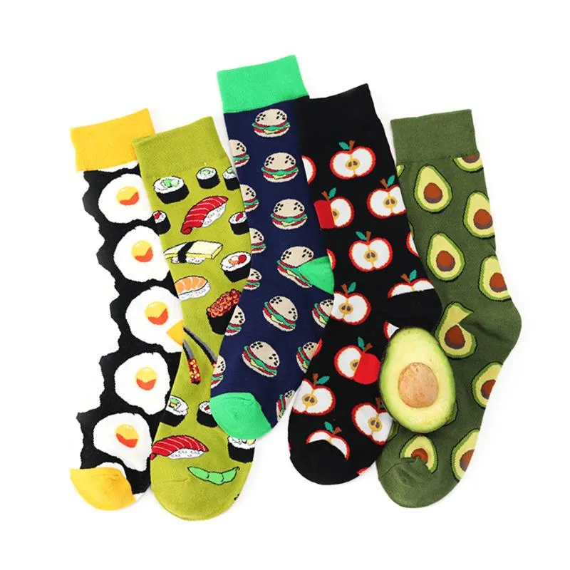 Unisex Fashion Art Sock Donne 3D Frutta Happy Socks Avocado Apple Cherry Crew Uomo Divertente Meias Cotton Soft Socks Harajuku