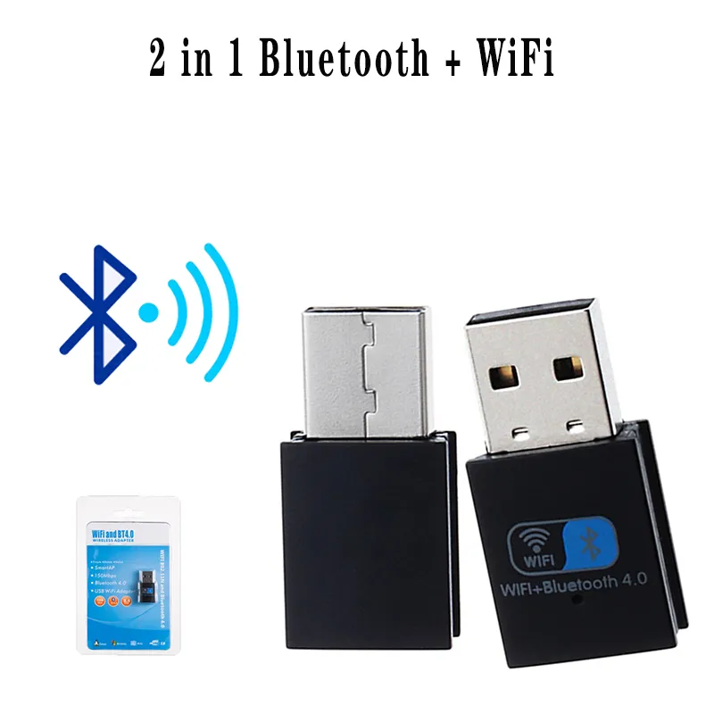 2台のBluetooth + WiFi無線ネットワークカード150M WiFiレシーバー+ 4.0 Bluetoothアダプタトランスミッタ送料無料