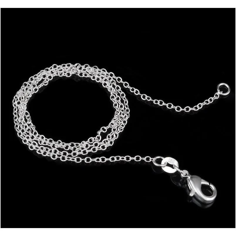 Chaînes Colliers Pendentifs Bijoux 925 Sterling Sier Plaqué Lien Rolo Chaîne Collier Avec Fermoirs De Homard 16 18 20 22 24 Pouces Femmes O Jewlery