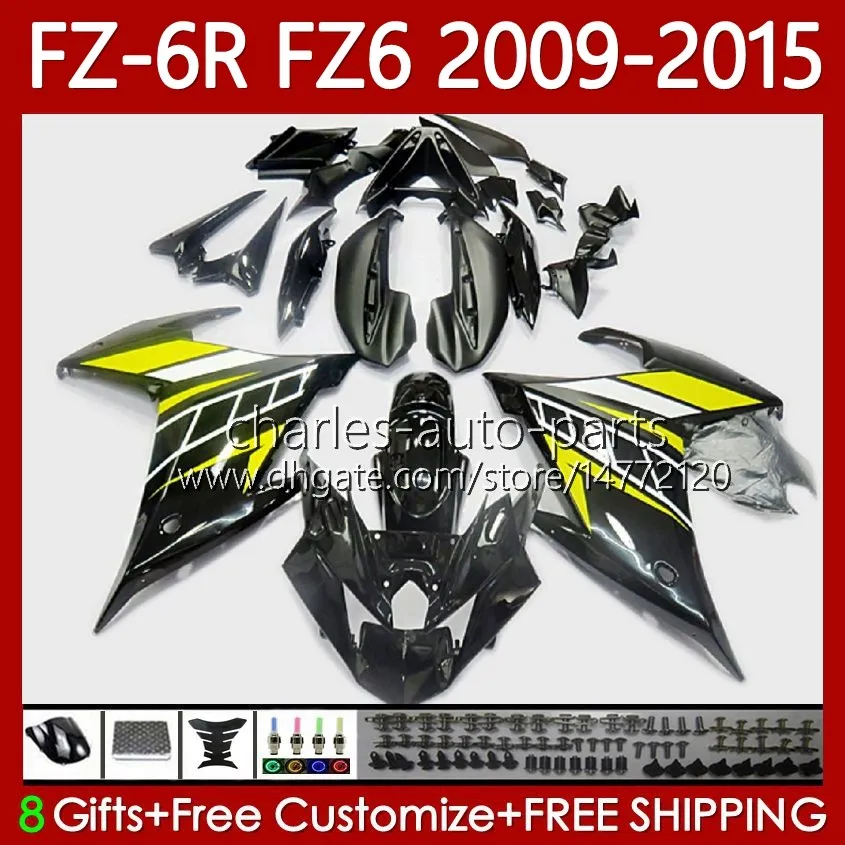 Moto Body for Yamaha FZ6 FZ 6 R N 600 6R 6N FZ-6N 09-15 Bodywork 103no.13 FZ600 FZ6R FZ-6R 09 10 11 12 13 14 15 FZ6N 2009 2010 2011 2013 2014 2015 OEM 페어링 노란색