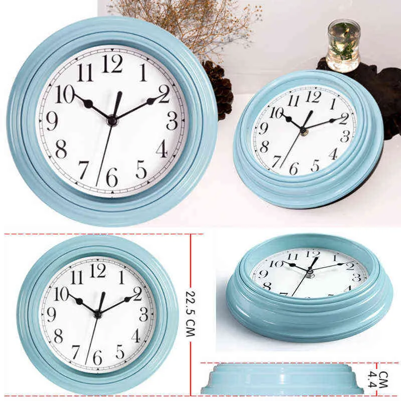 9-calowy styl europejski retro zegar ścienny salon domowa sypialnia proste zegary okrągłe kreatywne wyciszenie dekoracyjne zegarek ścienny H1230