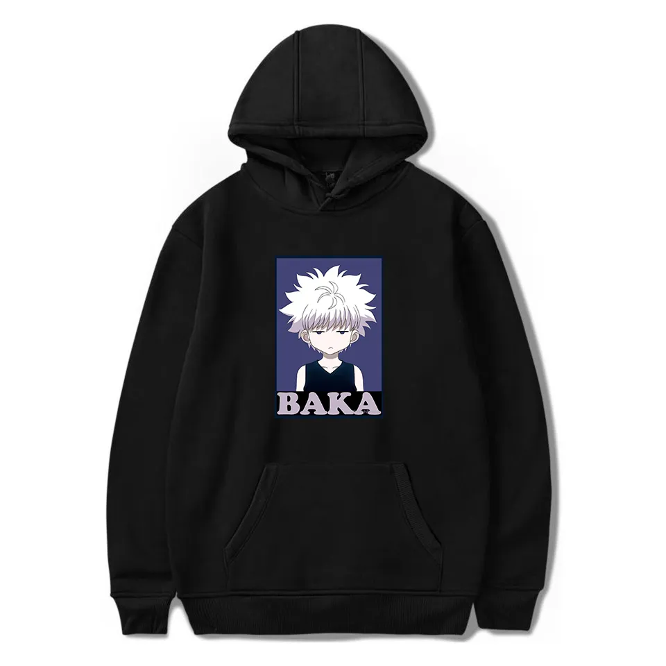 Sweat-shirt à capuche pour homme et femme, Streetwear, Cool, Hunter X Hunter, Killua Zoldyck Baka, chemise Anime, veste d'hiver, X1022