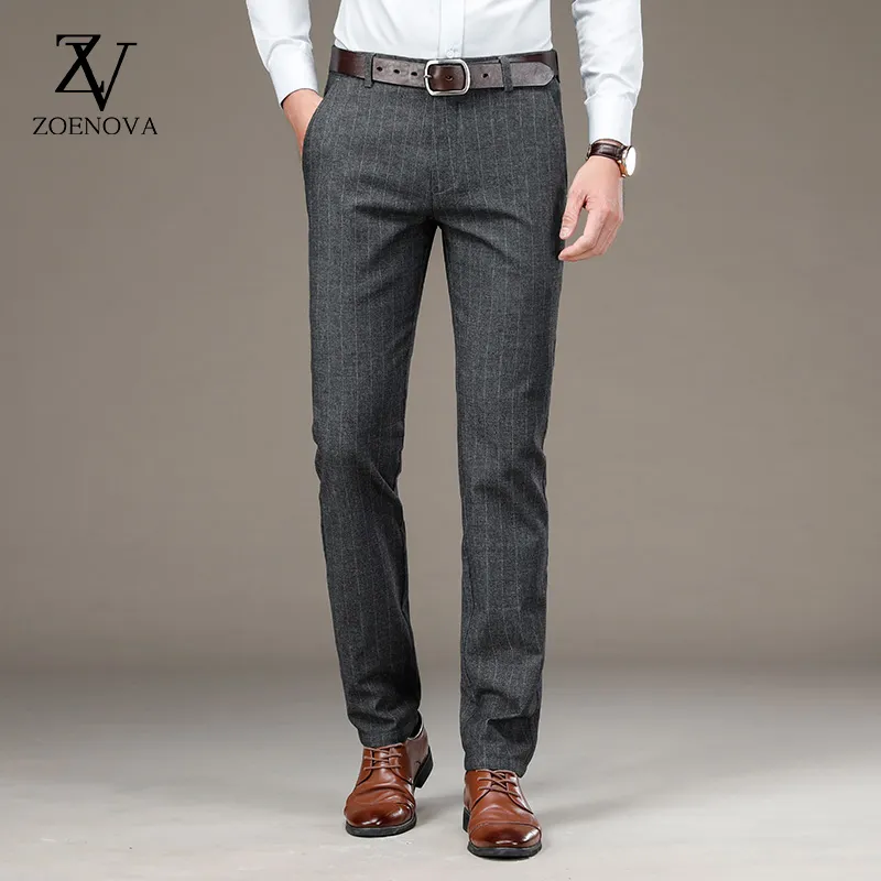 2021 Men's Business Casual Long Pants Suit Spring Autumn Fashion Pants Male Elastic Straight Formal Trousers Plus Big Size 29-40 220212
