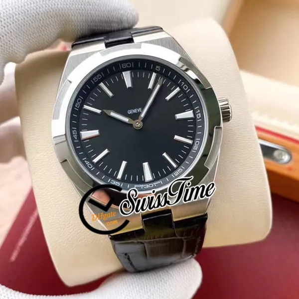 Sprzedaż Nowe Overseas 2000V / 120G Czarny Dial A2813 Automatyczne męskie Zegarek Zegarek Stalowy Skórzany Pasek Nie Data StVC Wysokiej jakości zegarki Swisstime.