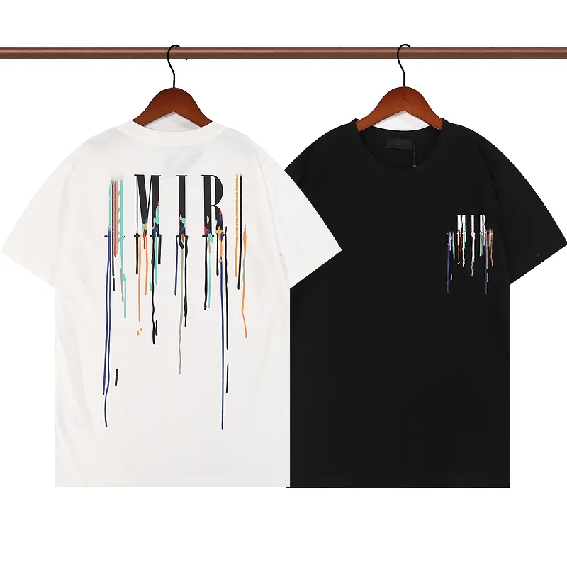 Herr Dam T-shirts Mode Splash Ink Graffititryckt T-shirt Herr Bomull Casual T-shirts Kortärmade Oversize Hip Hop Streetwear T-shirts Euro storlek S-XL