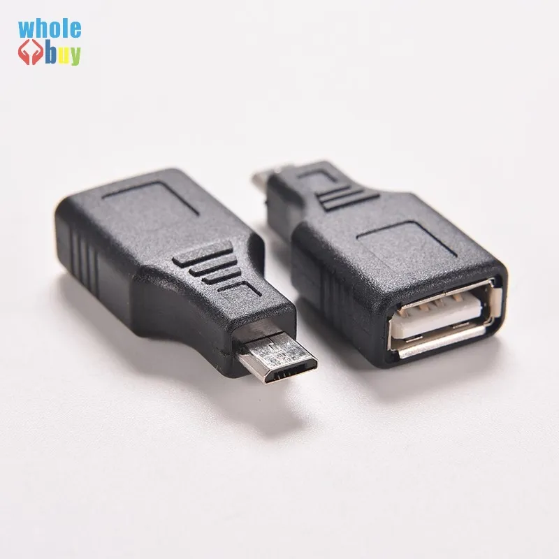 200 pcs/lot USB 2.0 femelle à Micro USB femelle OTG adaptateur hôte pour téléphone portable tablette connecté Flash disque souris noir