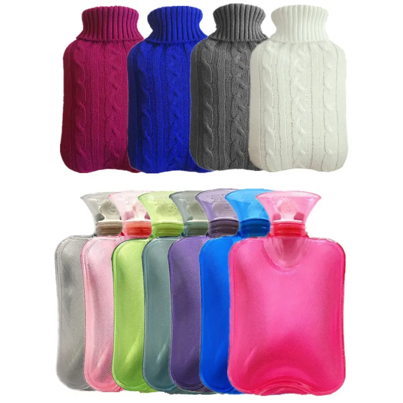 Hot Water Bottle With Knit Cover Hand Warmer Explosion-proof Portable Hot Water Bags Good for Pain Relief JK2011XB