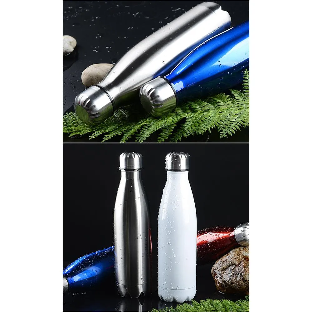 500ML Stainless Steel Water Bottle Portable Tea Bottle Suitable For Outdoor Sports Camping Hiking Cycling Gym fy4995