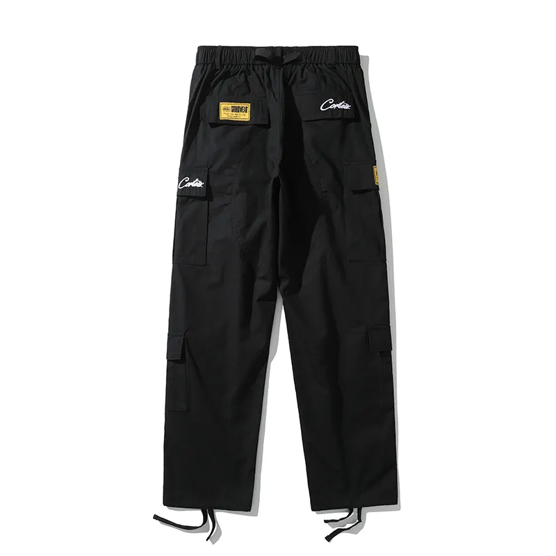 Men Pants Straight Oversized Loose Overalls Hip Hop Couple Trousers High Street Multi-pockets Casual Cargo