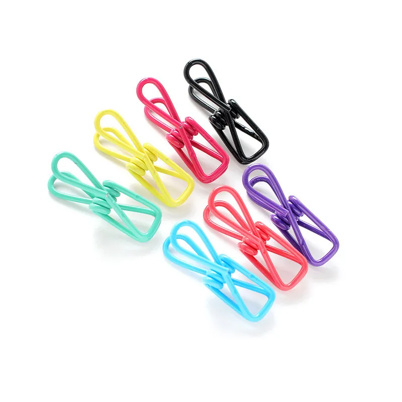 10pcs/lot Metal Clothespin Colorful Metal Windproof Clothes Hanging Pegs Portable Bra Socks Beach Towel Drying Hanger Clip