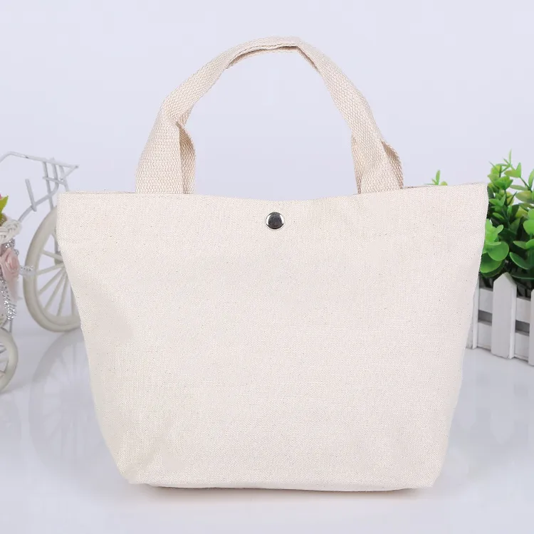 Sublimation Blank Handbags DIY Canvas Shopping Bags Foldable Shoulder Bag Handbag Eco Reusable Storage Bags OEM Available BT988