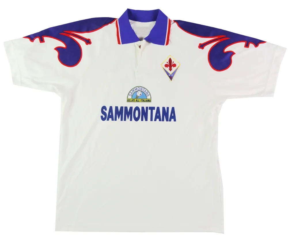 1995 1996 Fiorentina Retro Soccer Jersey 95 96 Amoruso Rui Costa