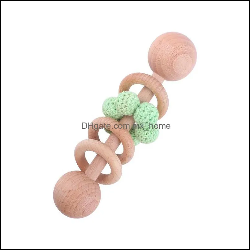 INS Baby Teethers Toys Teething Natural Wooden Ring Teether Infant kids Fingers Exercise Toy Soother Z5266