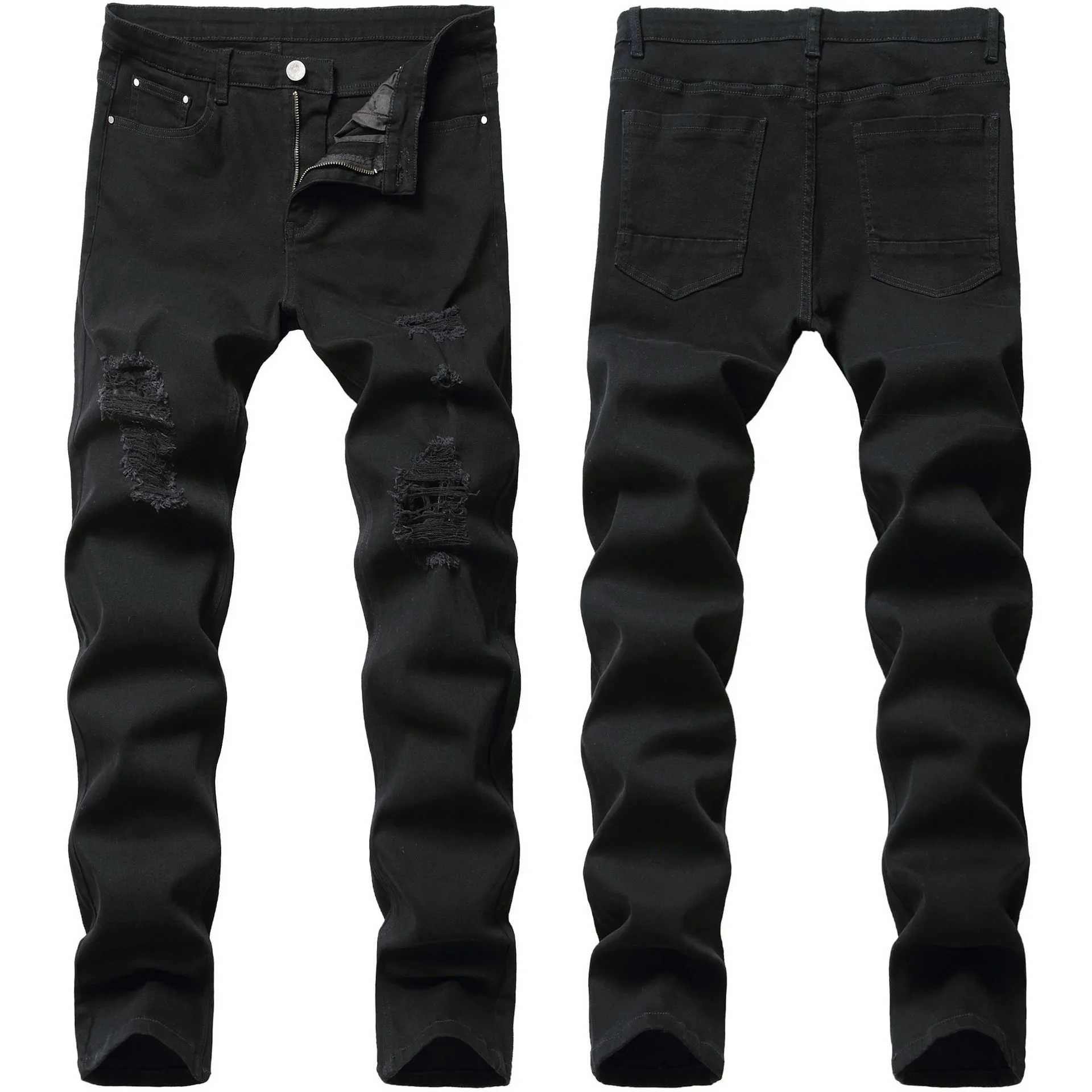 Jeans da uomo 2021 Pantaloni da uomo sexy con buco Casual Estate Autunno Pantaloni skinny strappati maschili Slim Biker Outwears201D