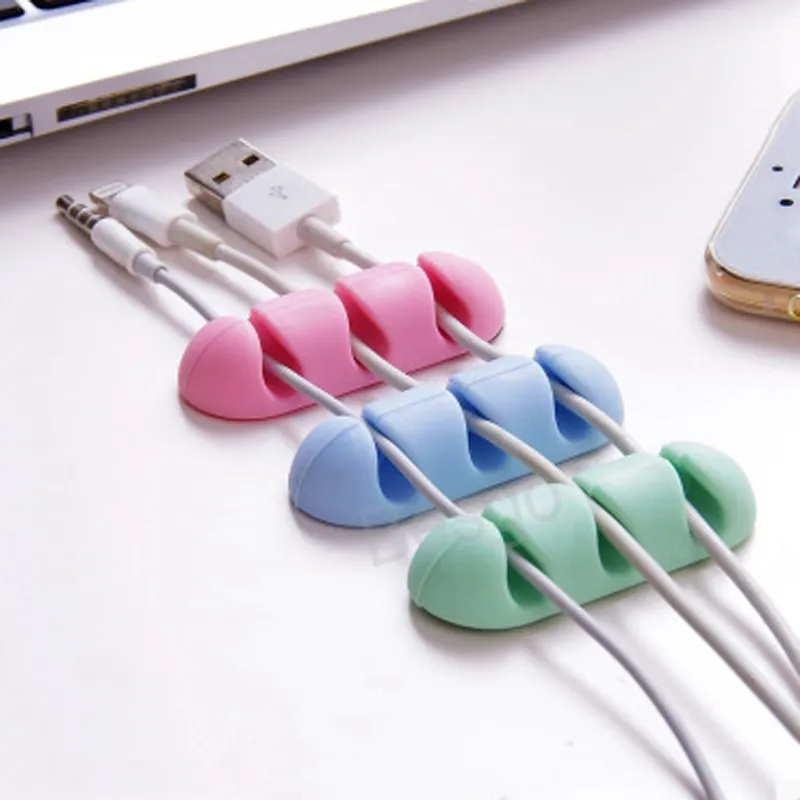 2pcs / 세트 실리콘 자기 접착 케이블 클립 사무실 책상 와이어 주최자 주방 와이어 가제트 가제트 USB 충전기 코드 저장 홀더 BH6028 Tyj