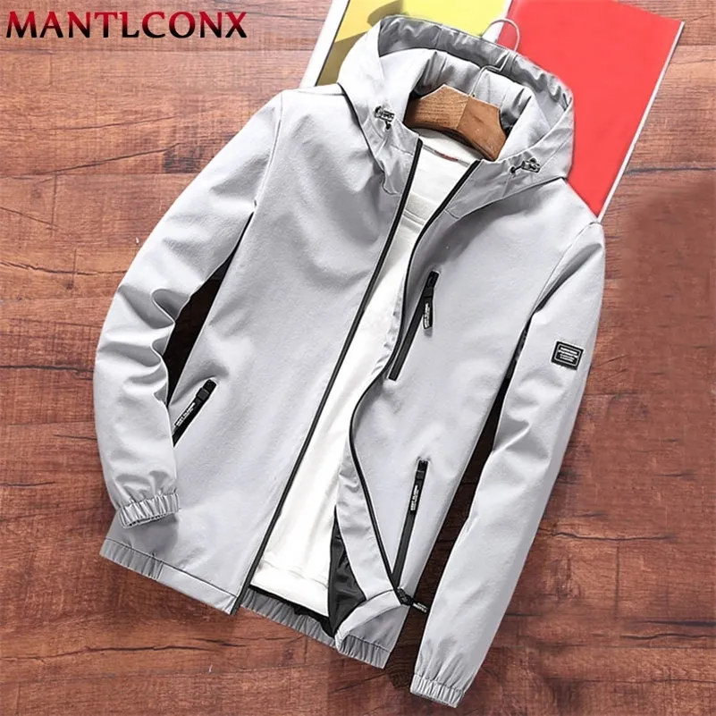 Mantlconx New Mens с капюшоном с капюшоном Весна осень повседневная куртка с капюшоном с капюшоном Coats Streetwear мода мужская белая одежда бренда 201123