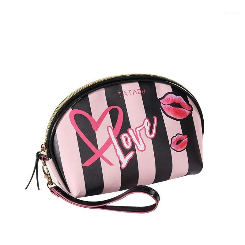 Femmes Filles Maquillage Sac Grande Capacité Portable Mode Lettre Imprimer Pochette Cosmétique Organisateur Sacs De Rangement1