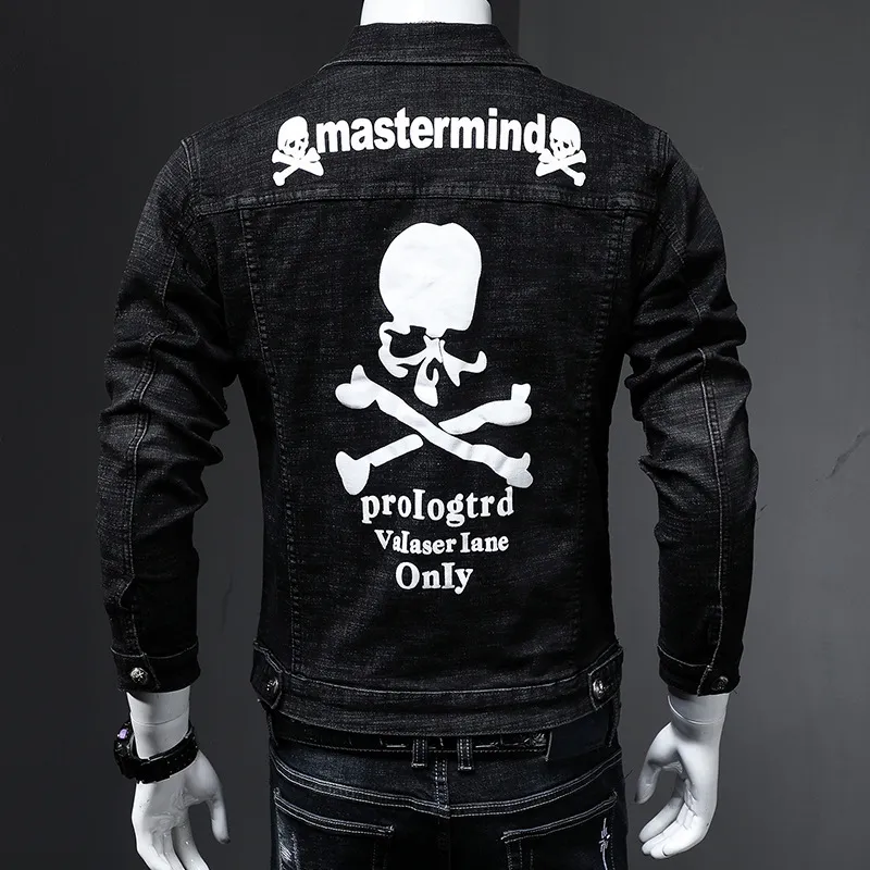 Embroidered Flower Denim Motorcycle Jackets For Men For Men And 