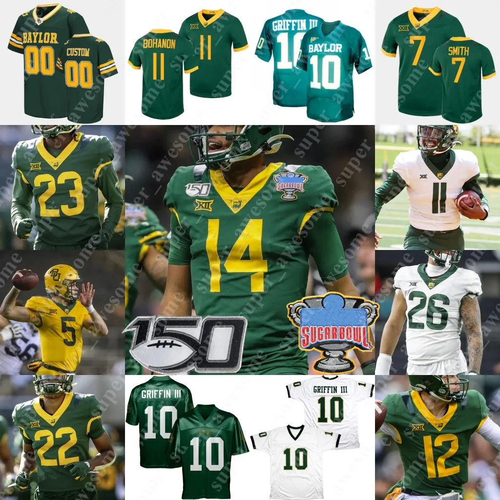 NCAA Baylor Football Jersey 10 Robert Griffin III Gerry Bohanon Abram Smith Tyquan Thornton Ben Sims Trestan Ebner R.J. Sneed terrel