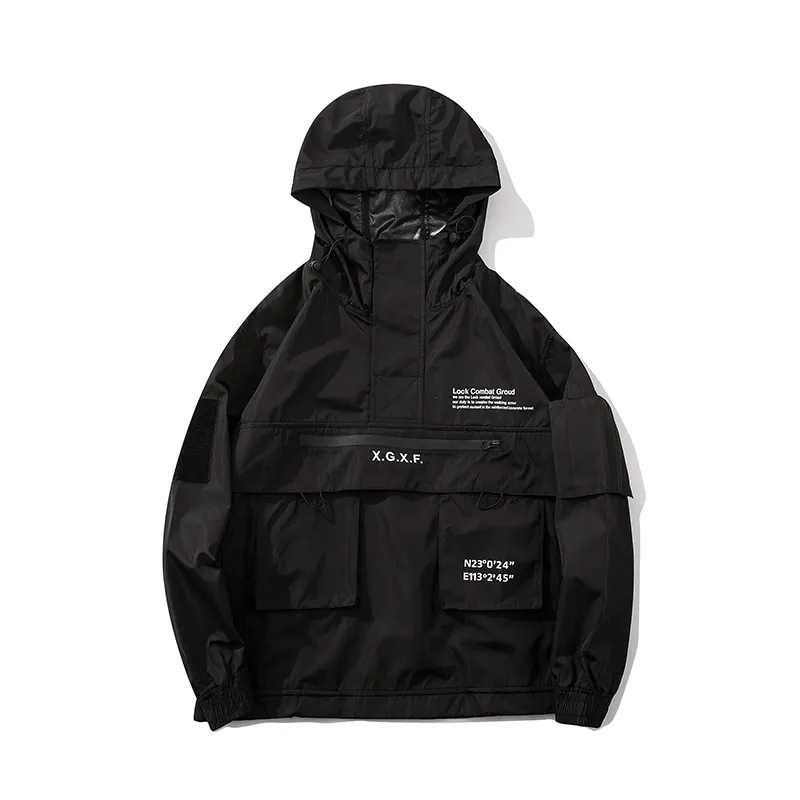 Anorak 201127 Mens Black Hooded Futuristic Streetwear Cool Jackets From Cong03 35.03 DHgate.Com