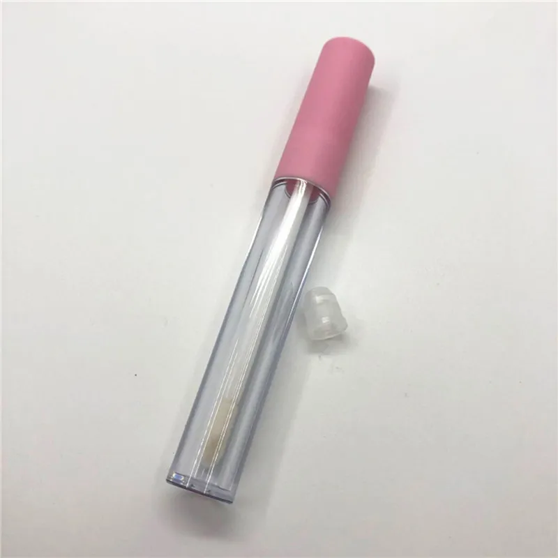 2.5ml Frosted Clear Lege Lip Gloss Containers Tube Lid Balm Deksel Borstel Tip Applicator Wand Rubber Stoppers 6 Kleuren HHB2423