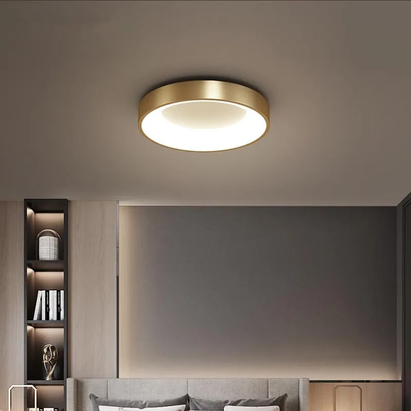 LED Ceiling Lights Golden Black Nordic Bedroom Lamp modern minimalist brass romantic bathroom study indoor light fixtures-L