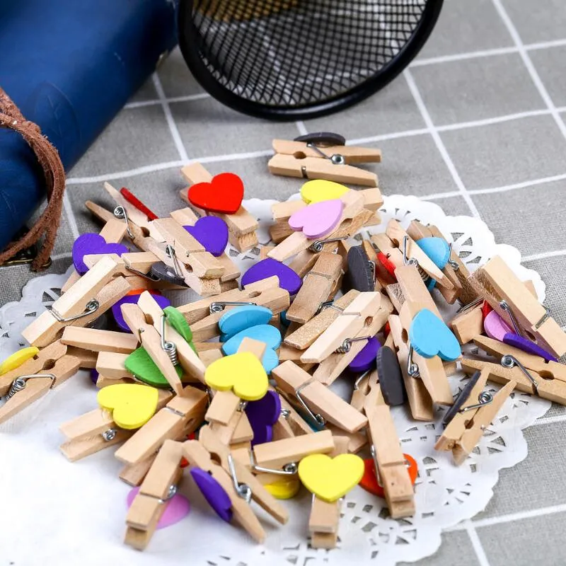 Cute Colored Wood Clips Heart Shape Clothespins Clip 3cm Mini Photos Viral  Video Clips Creative DIY Hand Drawing Viral Video Clips Paper Peg LX3406  From Summerxixi, $1.14