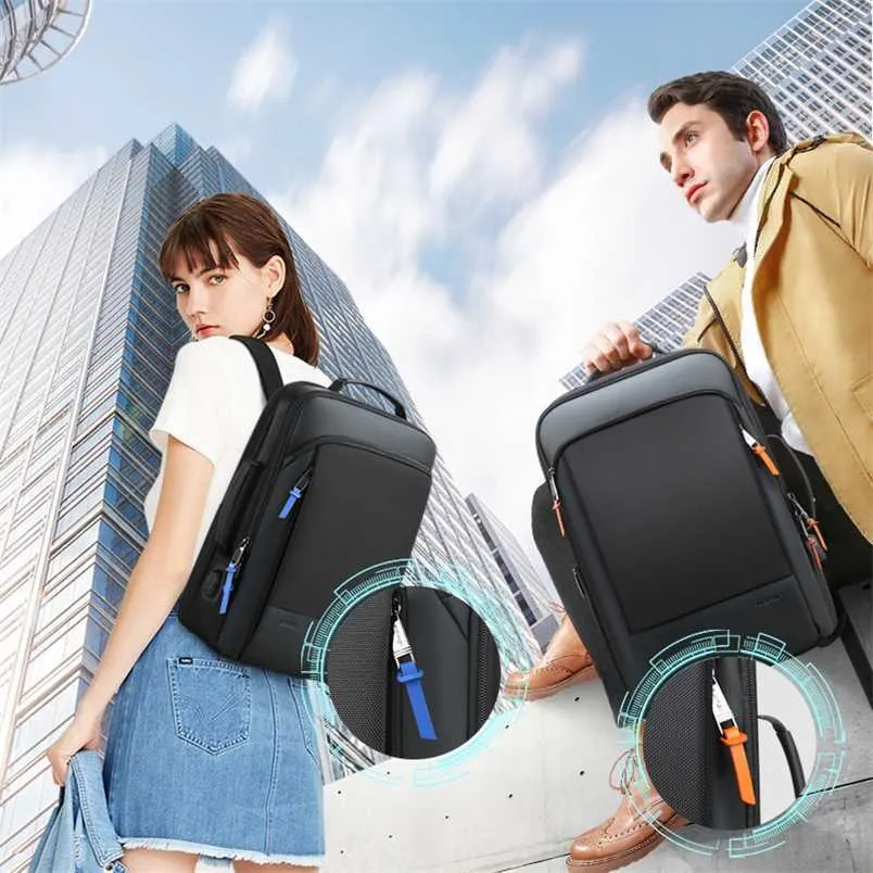 Mochila de viaje de 35 litros para hombres y mujeres, mochila de equipaje  expandible impermeable de 15.6 pulgadas para laptop de negocios, Negro