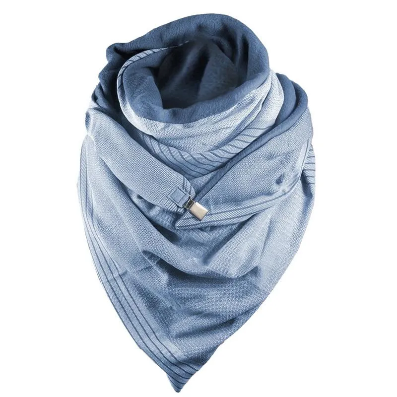 Modischer Schal für Damen, bedruckt, mit Knöpfen, weich, lässig, warm, Schals, Schals, einfarbig