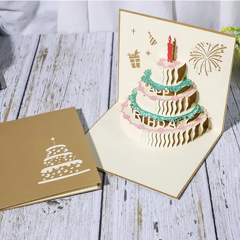 3D Pop Up Birthday Cake Card - Happy Birthday Greeting Card, Handmade ...