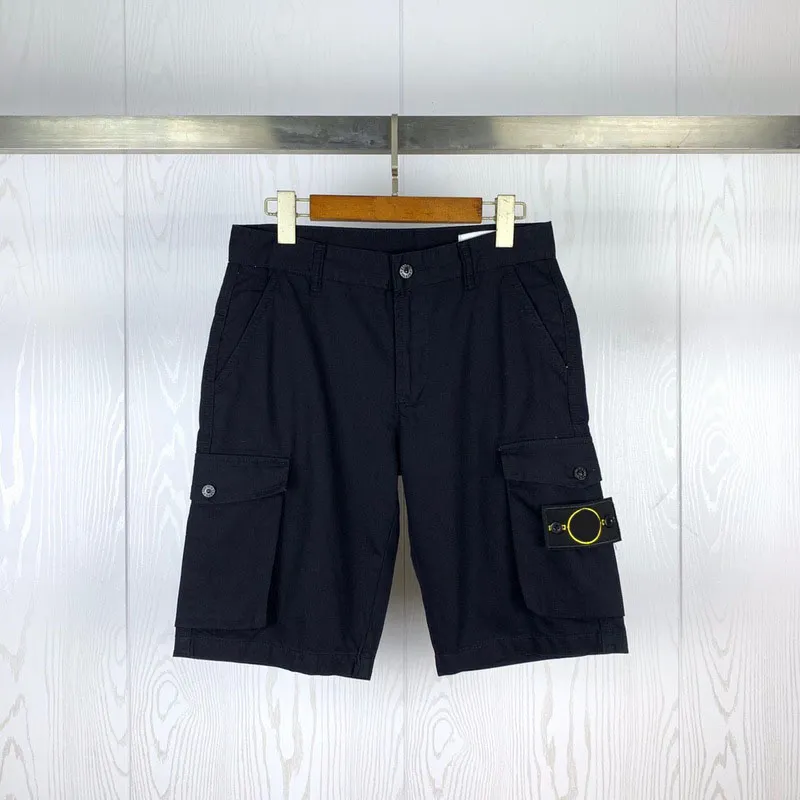 23SS Vår Sommar Cargo Shorts Herr Kvinnor Militärstil Bomull Multi Pocket Casual Kompass Badge Broderi 042501