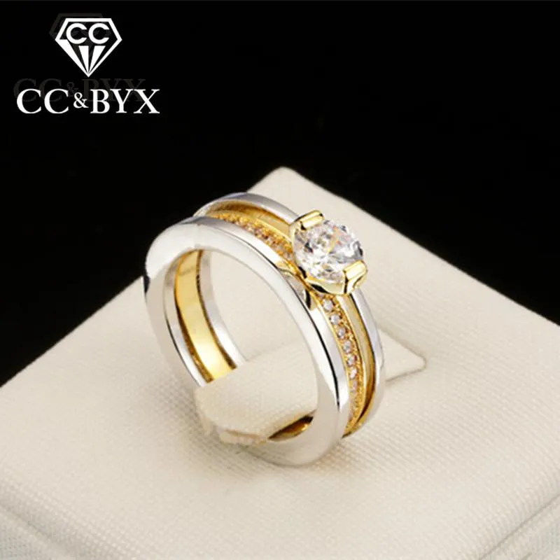 Cluster Rings Vintage Jewelry Engagement For Women Yellow Gold-Color Wedding Romantic Ring 2022 Bijoux Femme Drop 1214