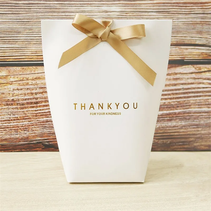 Thank You Gift Wrap Bag Kraft Paper Black White 3 Colors Candy Jewelry Toy Packing Box Festival Present Storage Bag New Arrival 0 59ly L2