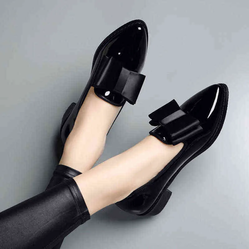 Zapatos bajos de cuero para mujer cheap
