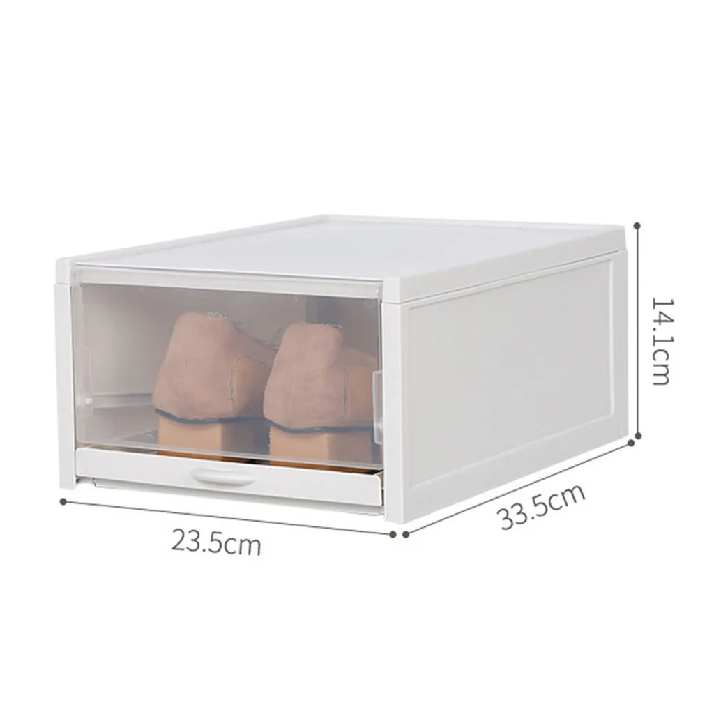 Caja de zapatos con tapa, cajón transparente grueso, cajas de zapatos de  plástico apilables, organizador de zapatos, Zapatero de almacenamiento, 6