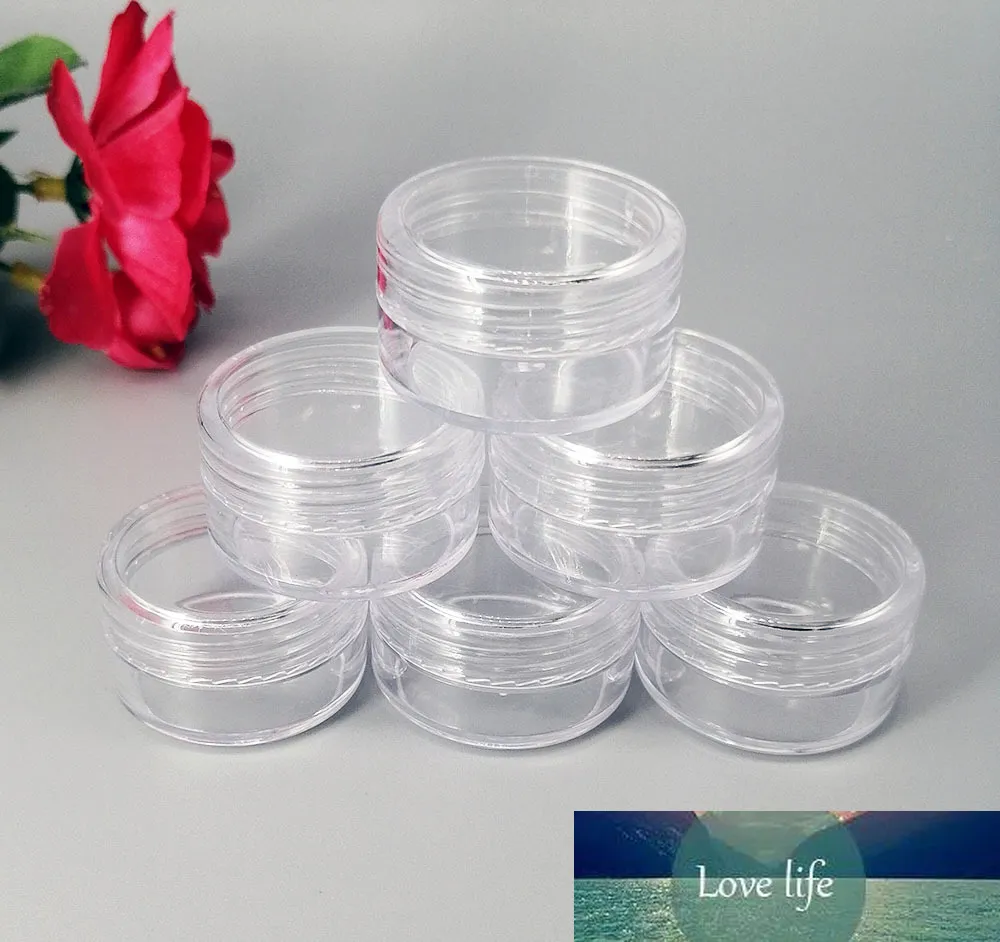 100 pièces 5g pot de crème en plastique transparent échantillon cosmétique conteneur emballage petits pots ronds